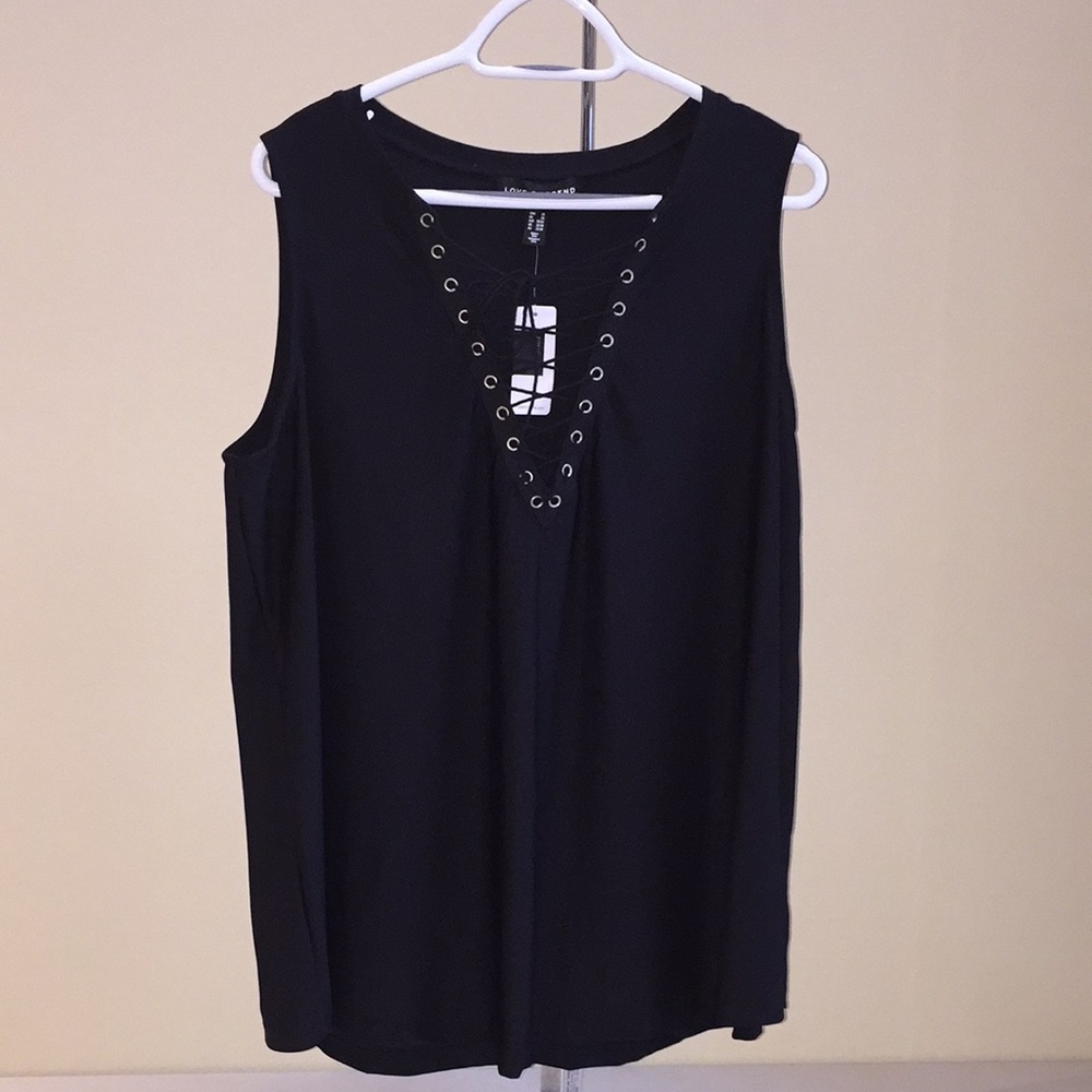 Love & Legend Black Sleeveless Top Plus Size 2X